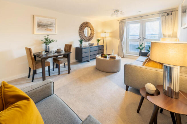 Warm and cosy living area of apartment 47